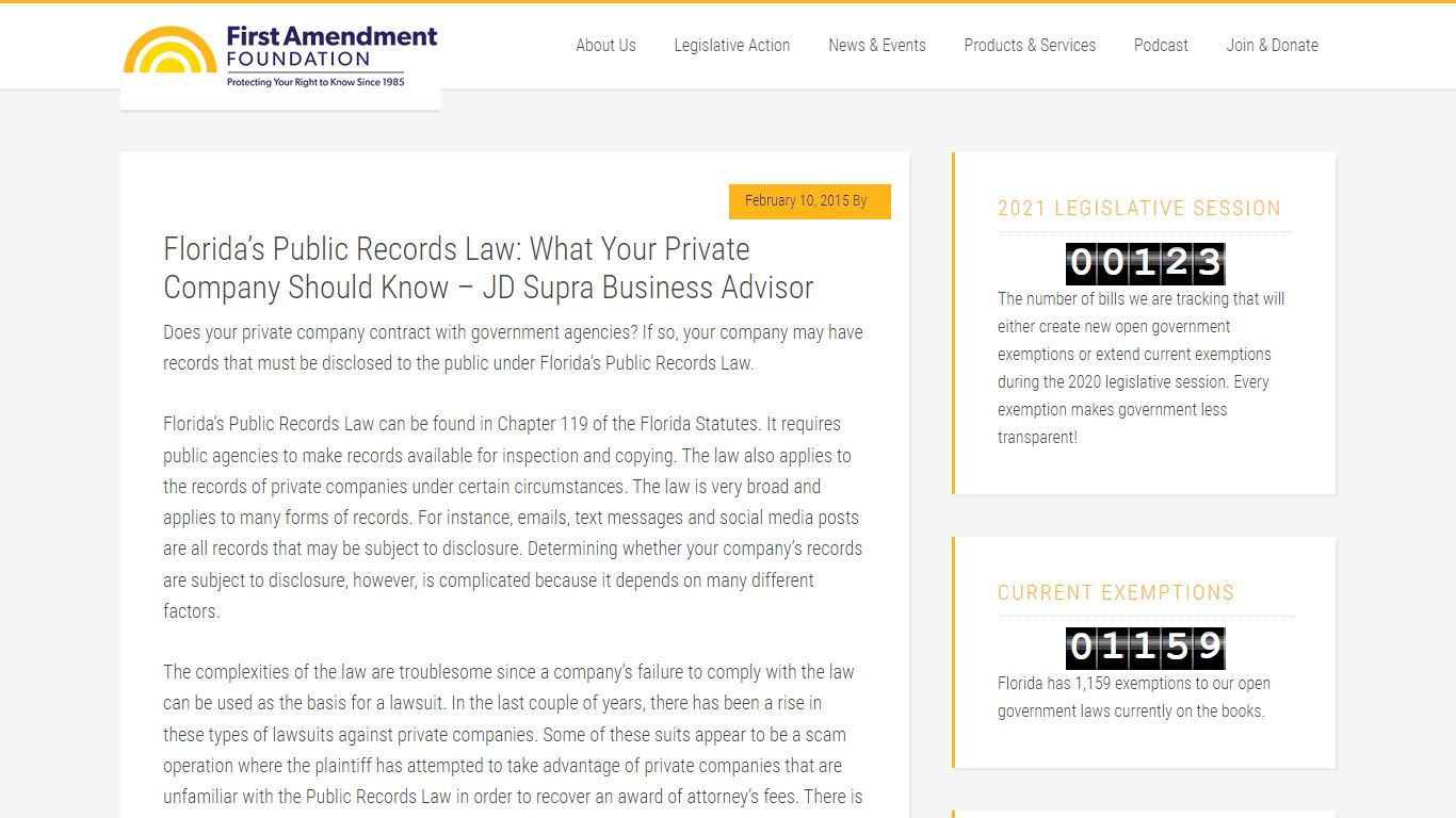 Florida’s Public Records Law: What Your Private Company Should Know ...